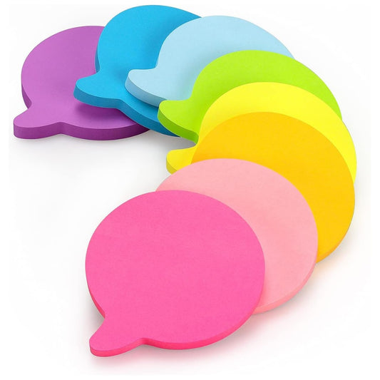 SIMONA Bubble Shape Sticky Notes – 600 Sheets, 8 Bright Colors, Cute Speech Bubble Memo Pads for Office, School & Home