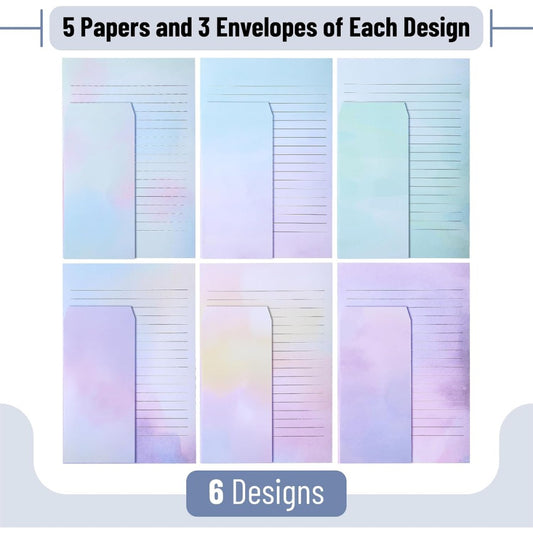 Mr. Pen Stationery Writing Paper Set with Envelopes – Pastel Letter Paper, 8.18" x 5.5", Decorative Writing Stationery