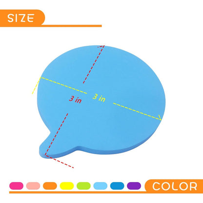 SIMONA Bubble Shape Sticky Notes – 600 Sheets, 8 Bright Colors, Cute Speech Bubble Memo Pads for Office, School & Home