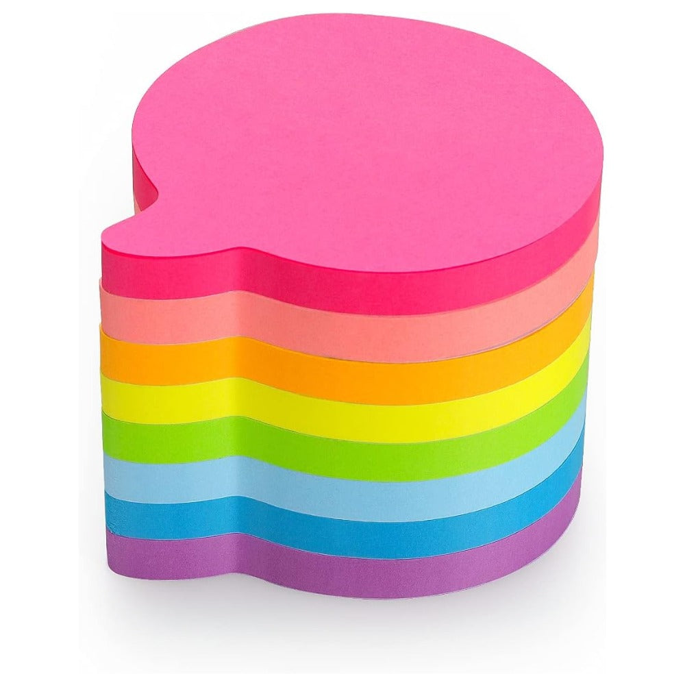 SIMONA Bubble Shape Sticky Notes – 600 Sheets, 8 Bright Colors, Cute Speech Bubble Memo Pads for Office, School & Home