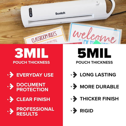 Scotch Thermal Laminating Pouches, 8.9 x 11.4 Inches – Letter Size, 3 Mil Clear Laminating Sheets, 100 Count