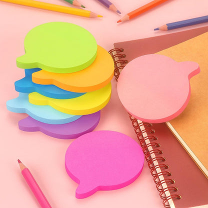 SIMONA Bubble Shape Sticky Notes – 600 Sheets, 8 Bright Colors, Cute Speech Bubble Memo Pads for Office, School & Home