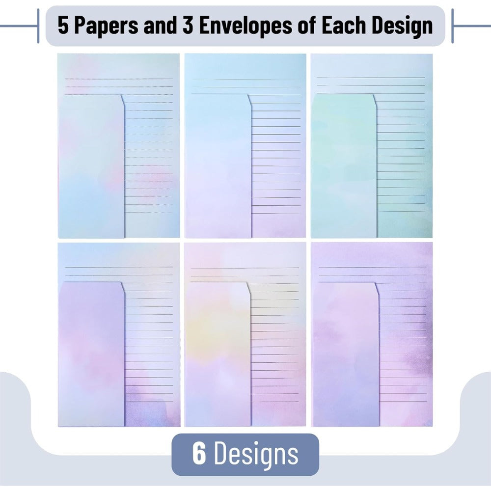 Mr. Pen Stationery Writing Paper Set with Envelopes – Pastel Letter Paper, 8.18" x 5.5", Decorative Writing Stationery